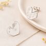 Sterling Silver Hammered Heart Stud Earrings, thumbnail 3 of 7