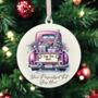 Personalised Christmas Vintage Truck Hanging Bauble Decoration, thumbnail 6 of 10