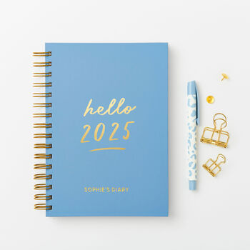 Personalised Hello 2025 Weekly Diary, 3 of 10