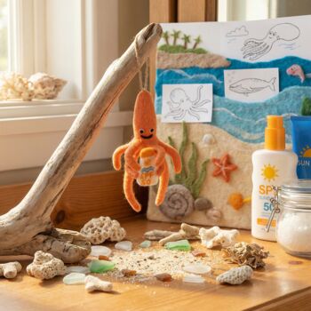 Handmade Felt Spf Squid Hanging Decoration, 4 of 4