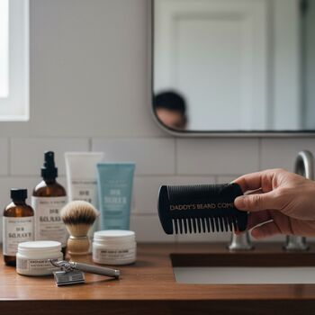 Personalised Wooden Beard Comb For Dad, 5 of 7