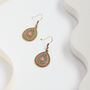 Green And Orange Teardrop Antique Earring, thumbnail 2 of 3