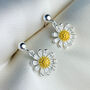 Sterling Silver Daisy Dangle Stud Earrings, thumbnail 1 of 4