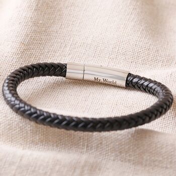 Men's Personalised Vegan Leather Bracelet, 5 of 11