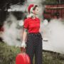 Jive Blouse In Red Polka Vintage 1940s Style, thumbnail 2 of 2