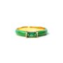 Gold Plated Cz Green Enamel Stacker Ring, thumbnail 4 of 7