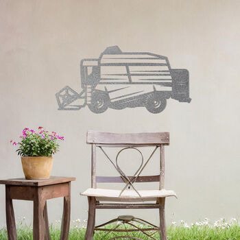 Combine Harvester Metal Wall Art Gift For Farm Garden Decor, 10 of 10