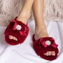 Anya Fluffy Faux Fur Slider Slipper In Red, thumbnail 1 of 5