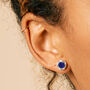 Maya Lapis Lazuli Stud Earrings Silver Or Gold Plated, thumbnail 2 of 11