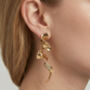 Nami 18 K Gold Plated Long Wave Earrings, thumbnail 5 of 5