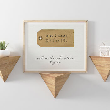 Personalised And So The Adventure Begins Wedding Print, 3 of 5