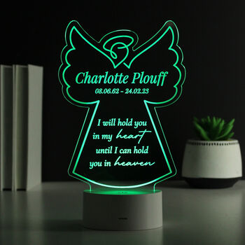 Personalised Angel Memorial Light Sign, 4 of 9