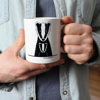 Badger Daddy /Mummy And Me Personalised Mug, 2 of 3