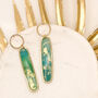 Aqua And Gold Foil Drop Statement Earrings Stud, thumbnail 1 of 7
