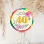 40th Birthday Yellow Floral Lollipop, thumbnail 1 of 4