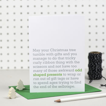 'Odd Shaped Presents' Christmas Card, 2 of 2