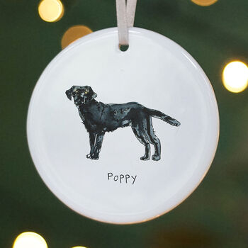 Personalised Dog Breed Ceramic Christmas Decoration, 2 of 6