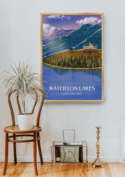 Waterton Lakes National Park Canada Travel Poster Print, 5 of 8