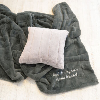 Personalised Luxury Large Super Soft Charcoal Blanket, 2 of 8