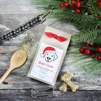 Christmas 'Bake Your Own' Dog Biscuit Mix Box + Cutter, 2 of 5