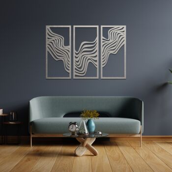 Abstract Waves Art Modern Metal Wall Room Decor, 4 of 9