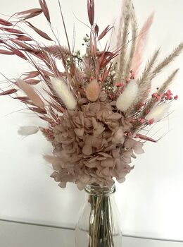 Blush Hydrangea Dried Flower Posy With Jar, 6 of 10