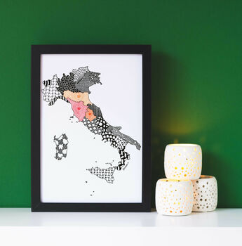Personalised Map Of Italy Print, 3 of 7
