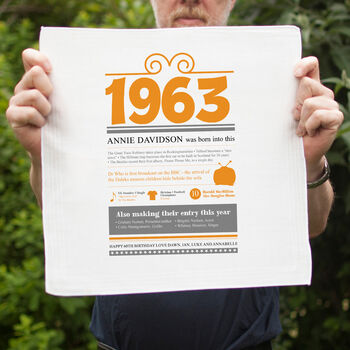 Personalised 60th Birthday 1963 Handkerchief Pair, 9 of 12