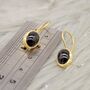 Black Onyx Gold Plated Sterling Silver Drop Earrings, thumbnail 6 of 6