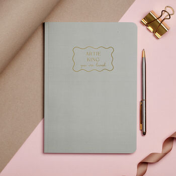 Personalised Scalloped Gold Foil Name Notebook, 3 of 4
