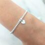 Sterling Silver Prom Night 2025 Heart Stretch Bracelet, thumbnail 3 of 6