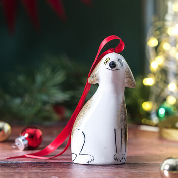 Handmade Ceramic Dog Christmas Decoration, 5 of 7
