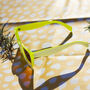 Chunky Bevelled Square Sunglasses In Gloss Yellow White, thumbnail 4 of 4