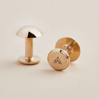 Sidney Dome Bronze Cufflinks With Personalised Pouch, 2 of 7