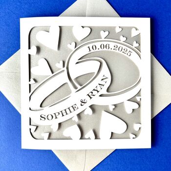 Personalised Entwined Wedding Rings Card, 2 of 4