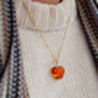 Autumn Amber Heart Charm Necklace, thumbnail 1 of 3