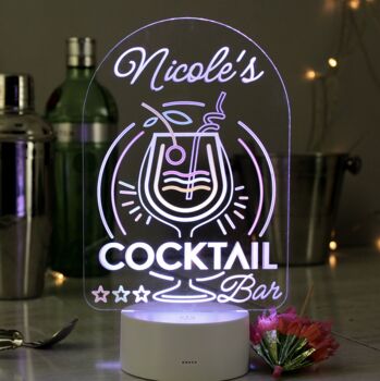 Personalised Cocktail LED Colour Changing Light, 4 of 4