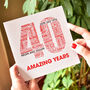 Personalised Ruby 40th Wedding Anniversary Card, thumbnail 1 of 4