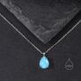 Genuine Blue Turquoise Pear Necklace In Sterling Silver, thumbnail 1 of 12