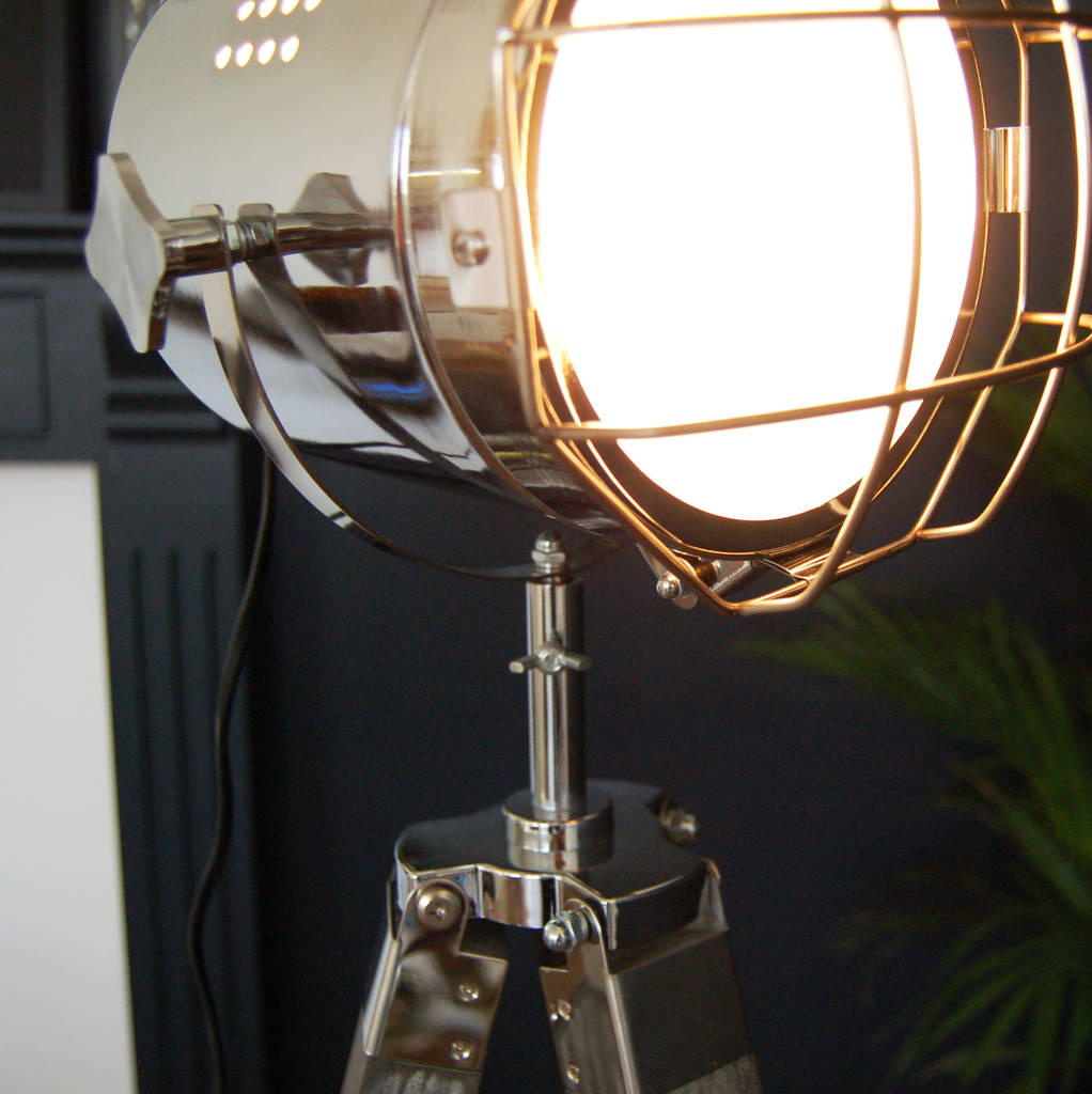 Standing Tripod Hollywood Industrial Floor Studio Lamp By The Luxe Co