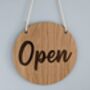 Open Closed Two Side Shop Sign Door Oak Wood Acrylic, thumbnail 6 of 10