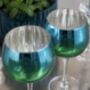 Peacock Blues Electroplated Gin Glass, thumbnail 5 of 6