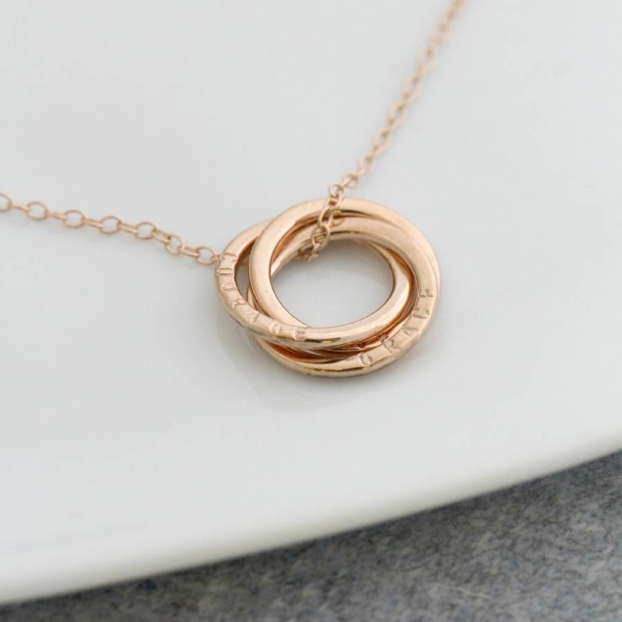 personalised rose gold russian ring necklace by posh totty designs ...