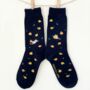 Unisex Organic Cotton Socks, Brown Cat Socks, thumbnail 2 of 3