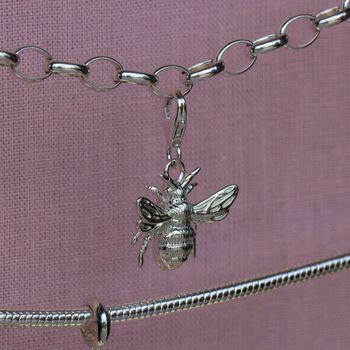 Sterling Silver Garden Bee Charm, 3 of 12
