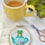 Frog Teapot Mini Cross Stitch Kit, thumbnail 5 of 6