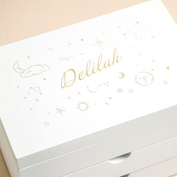 Personalised Celestial White Jewellery Box, 3 of 9