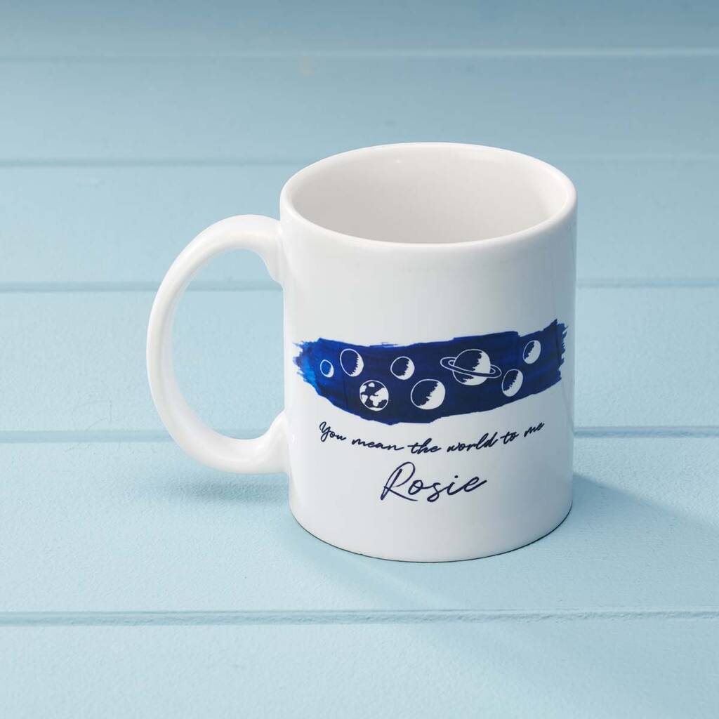 Personalised 'You Mean The World To Me' Mug By Posh Totty Designs Creates