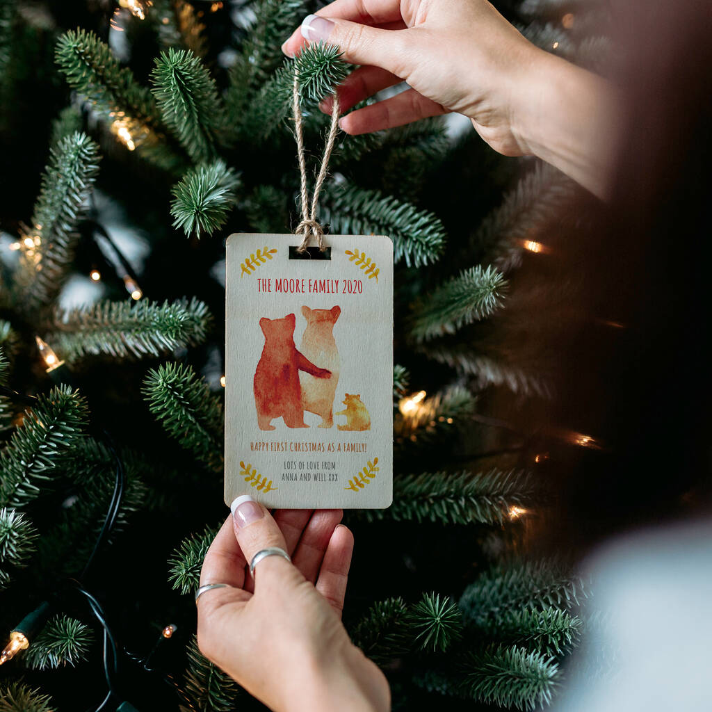 personalised first christmas bear