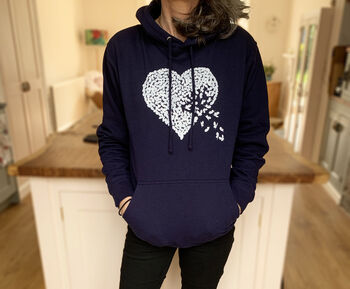 White Butterfly Heart Hoodie, 2 of 4
